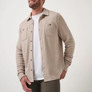 Travis Mathew Cloud Waffle Shirt Jacket Tan